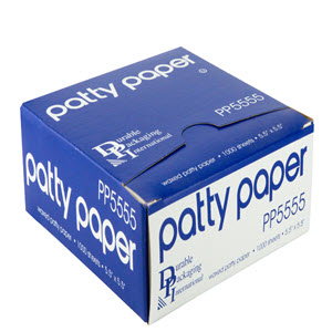 WAX PAPER PP5555 PATTY PAPER 5X5 DRY WAX SHEETS 24/1000/