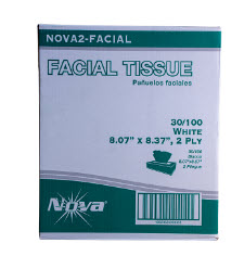 FACIAL TISSUE NOVA2 FLAT PACK 2 PLY 30/100/CS